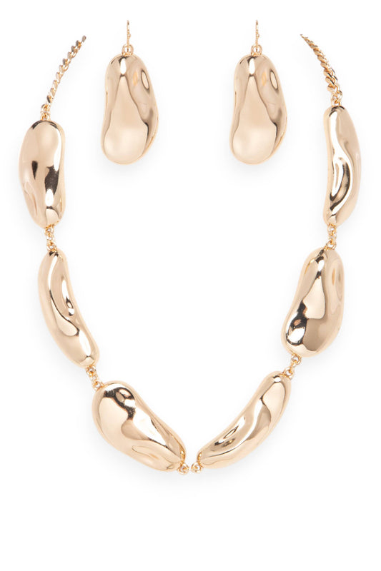 Organic Chain Link Collar Necklace Set