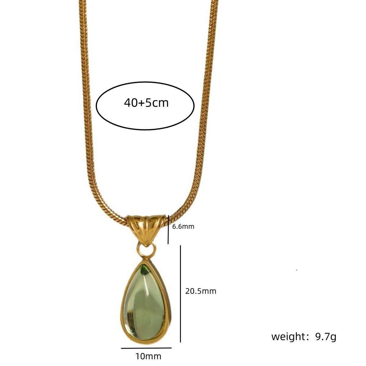 Fashionable water drop blue ocean necklace_CWMM5582