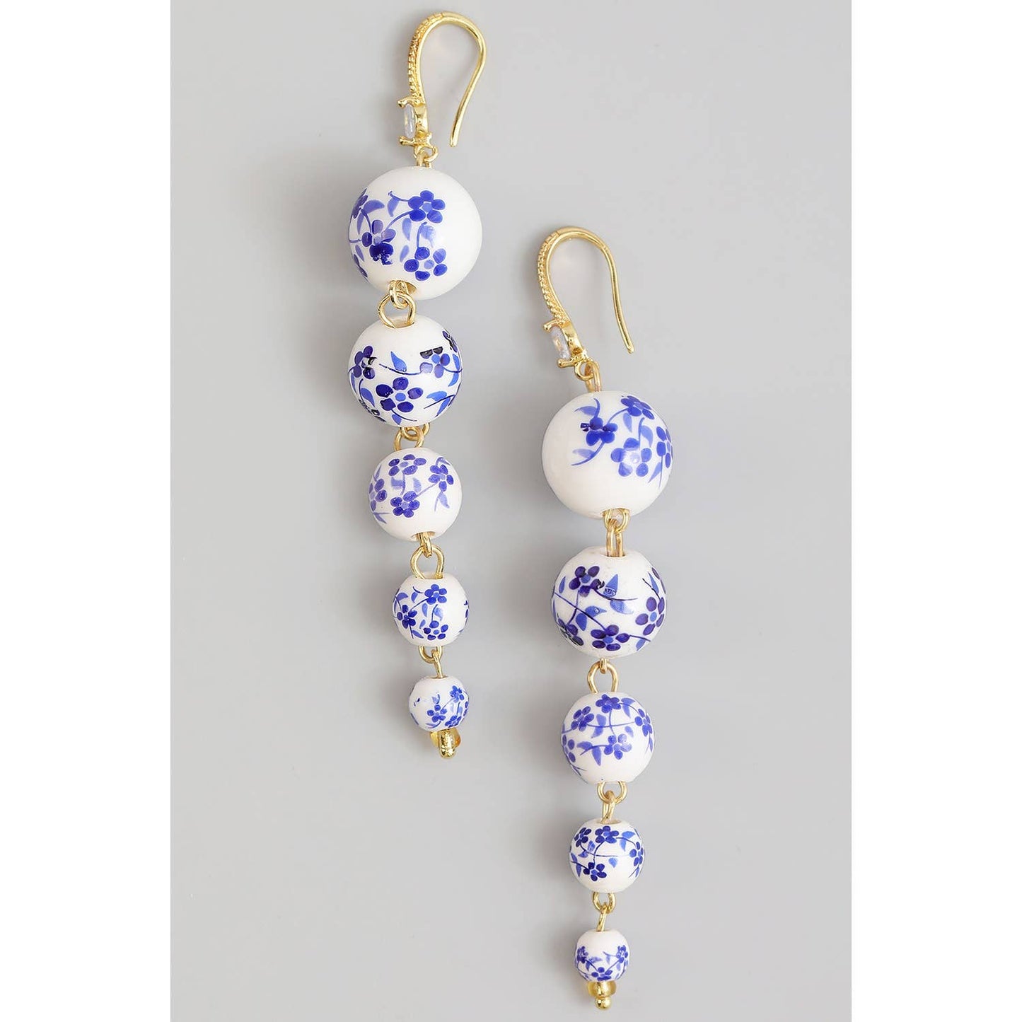 TIERED PORCELAIN BALL DROP EARRINGS
