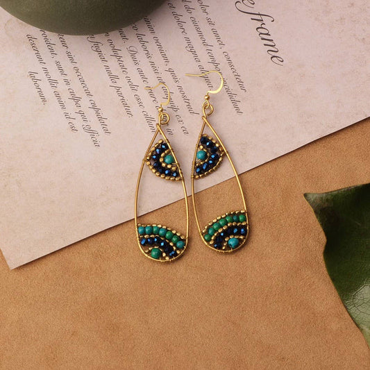 HIGH-GRADE NATURAL STONE WOVEN COLORFUL EARRINGS_CWAJE3983