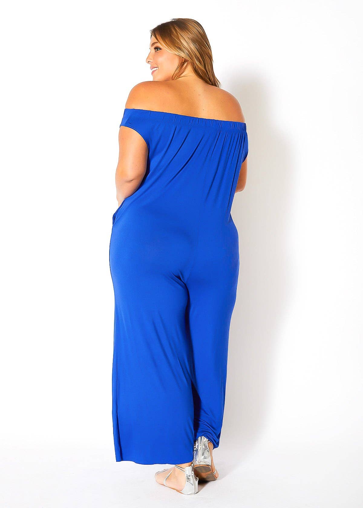 Bellatrix Plus Size Off Shoulder Wide Leg Jumpsuit
