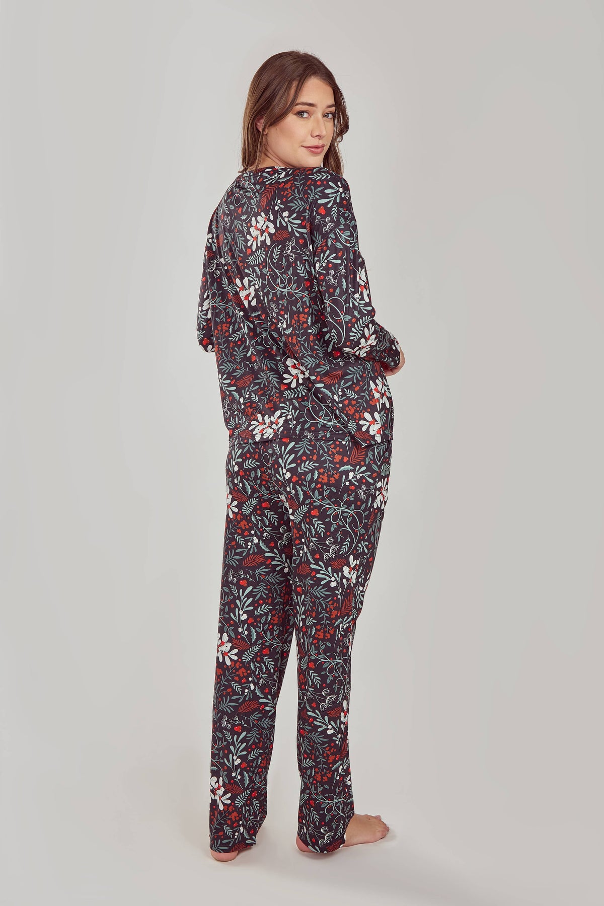 Holly Plus Size Soft Floral Sleep-Lounge Pant Set
