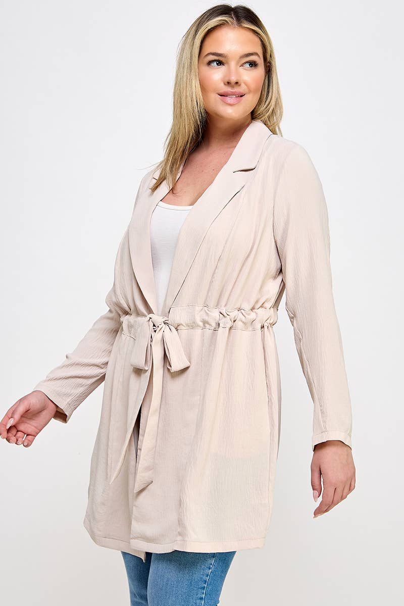Plus Size Trench Jacket W/Tie SS2437P-J