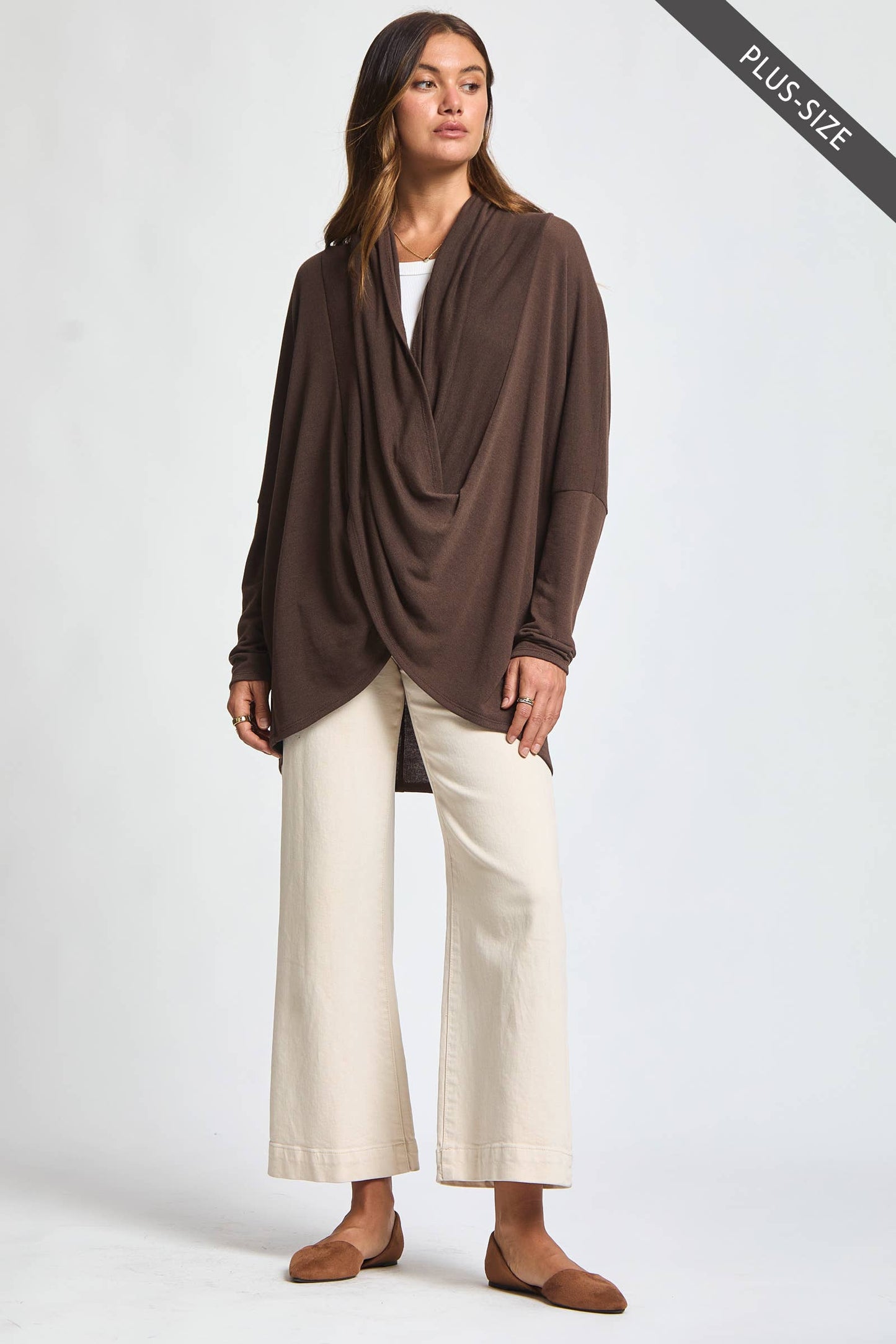 PLUS SIZE Soft Drape Hacci Wrap