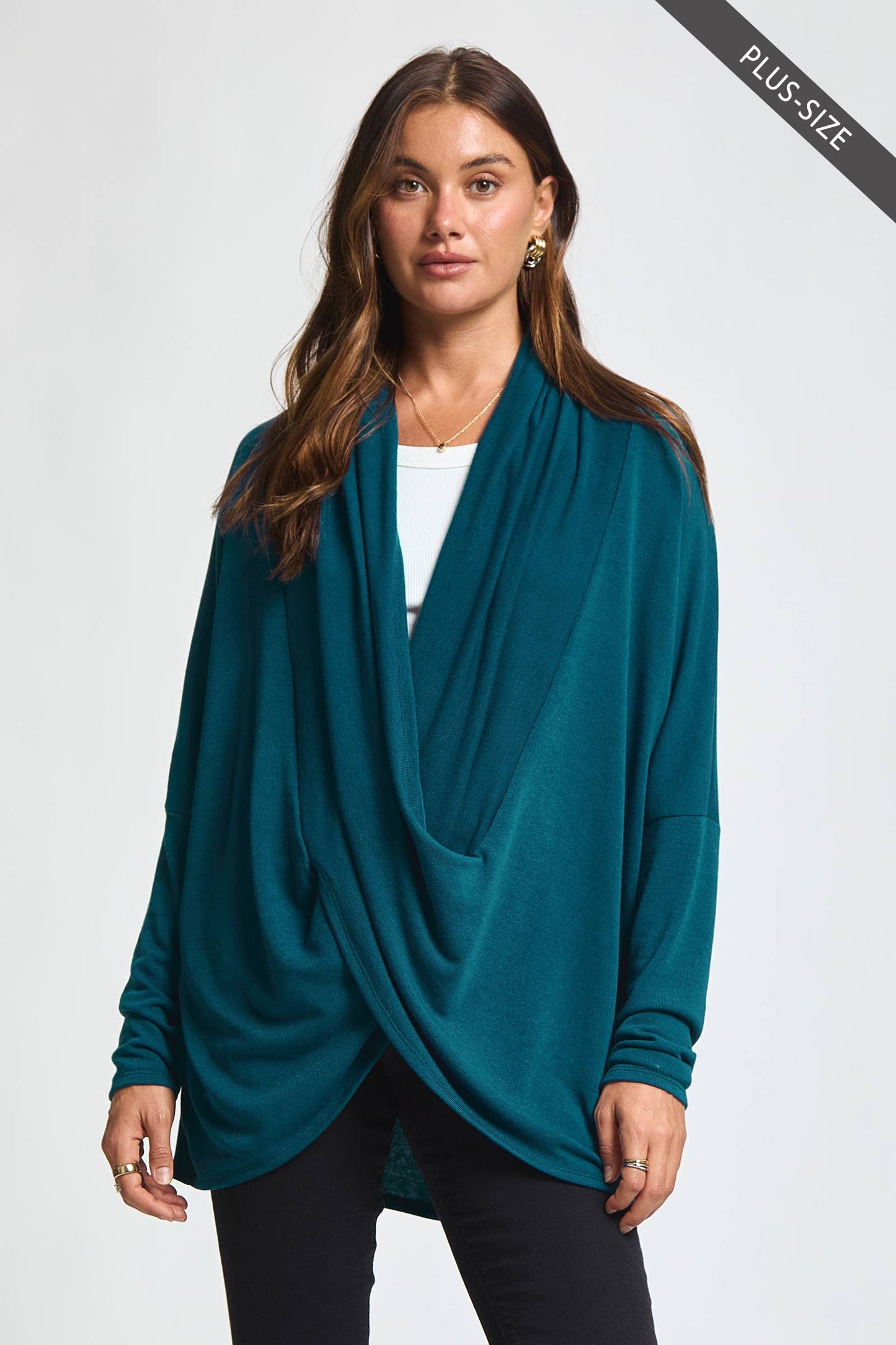 PLUS SIZE Soft Drape Hacci Wrap