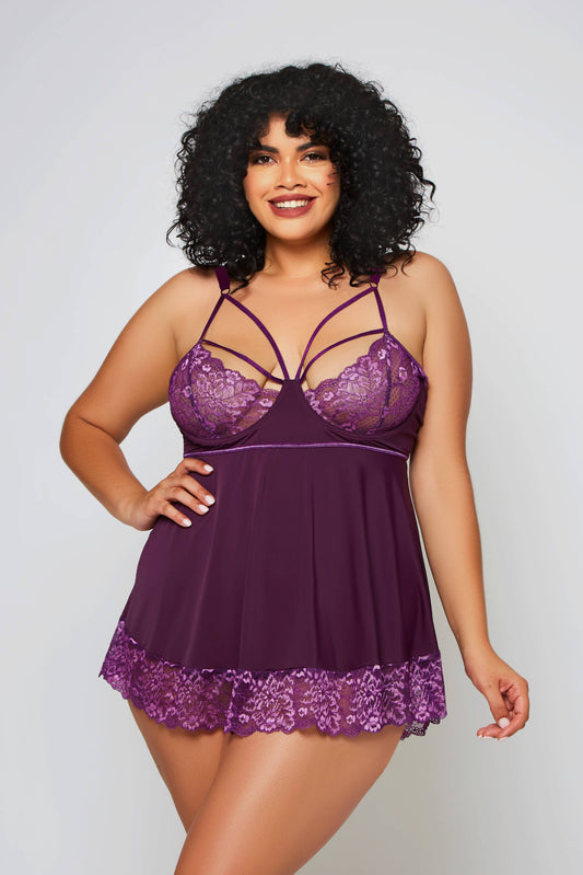 Best Seller! Plus Size Primrose Lace Babydoll Lingerie Set