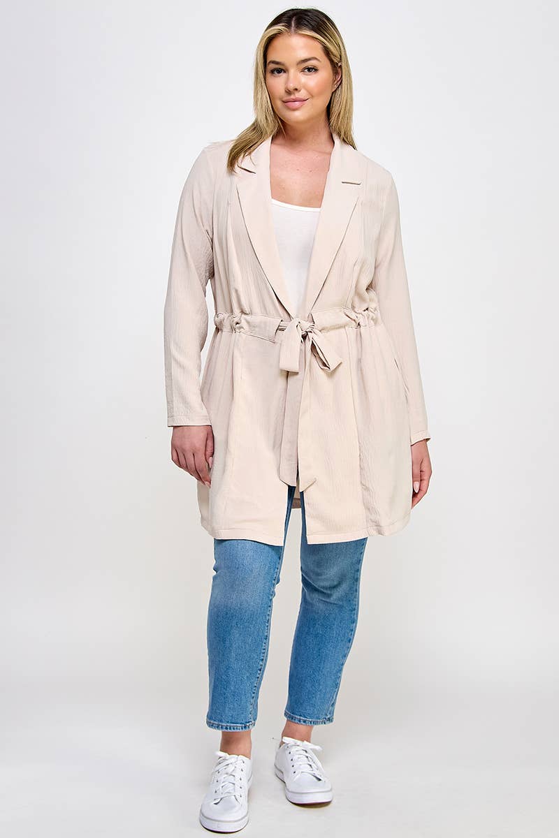 Plus Size Trench Jacket W/Tie SS2437P-J