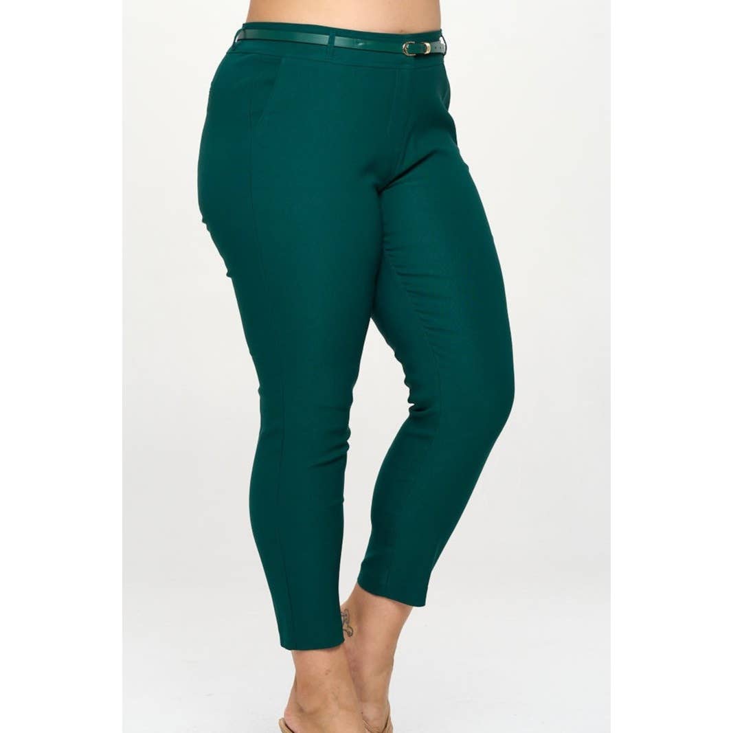 PLUS SIZE BELTED MILLENIUM TROUSERS