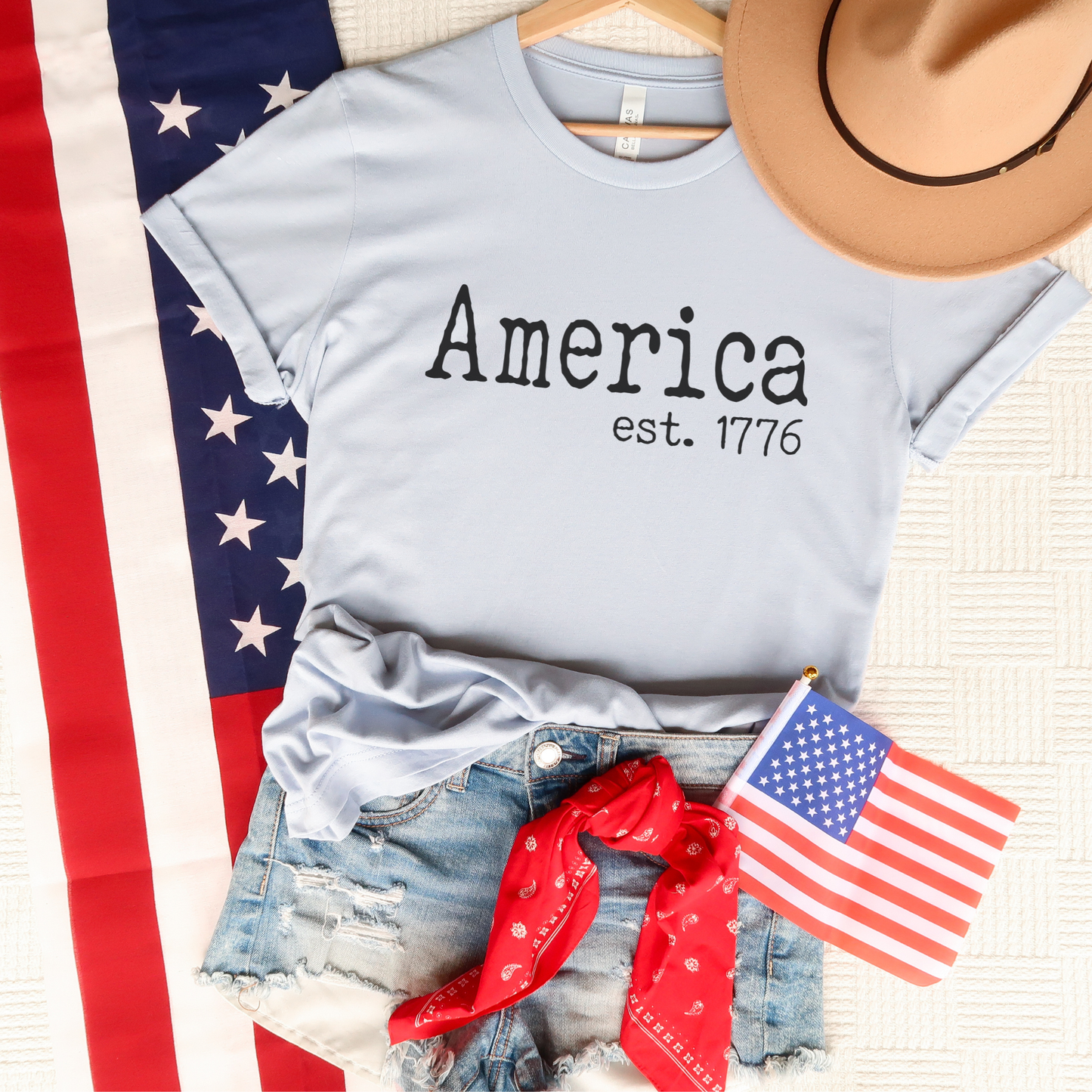 Typography America 1776 Graphic Tee | July 4th