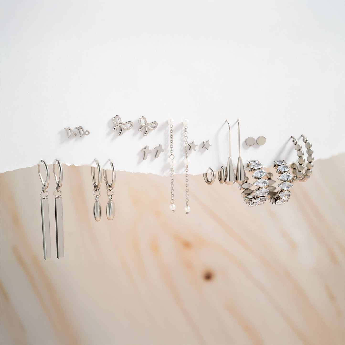 18K Gold PVD Stainless Steel Circle Ball Hoop Earrings