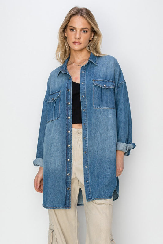 Risen Denim Shirt Dress