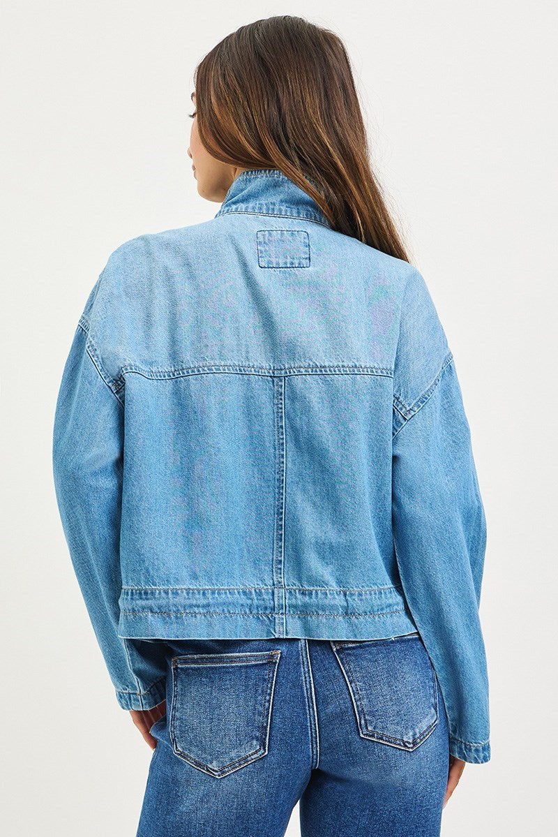 Risen Oversized Jacket w/ Cargo Pocket & Waist String