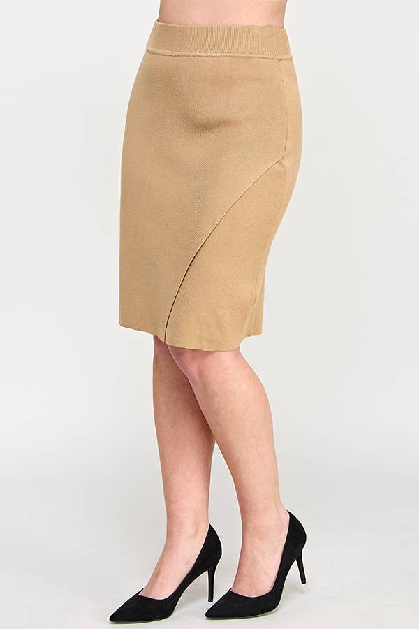 Plus Size Sweater Knit Pencil Skirt CL2405P-SWSK