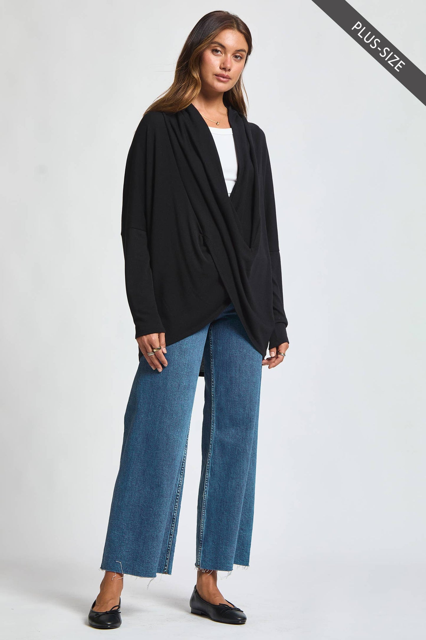 PLUS SIZE Soft Drape Hacci Wrap