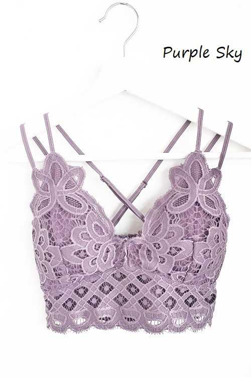 Plus Size Scalloped Lace Cami Bralette