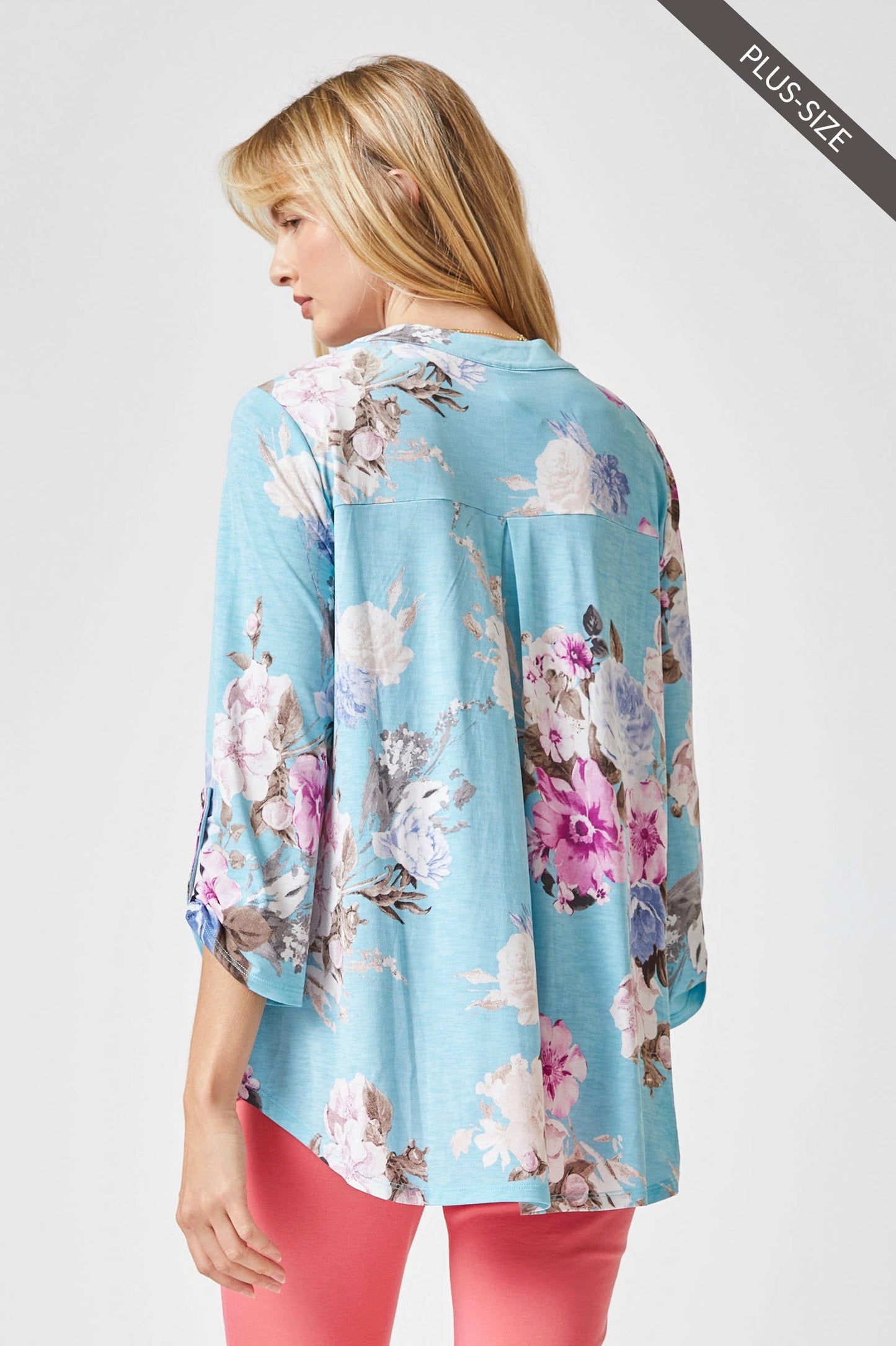 PLUS SIZE 3/4 Sleeve Printed LIZZY Top