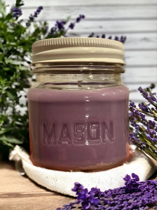 Hand poured Lavender Candle Soy and Beeswax