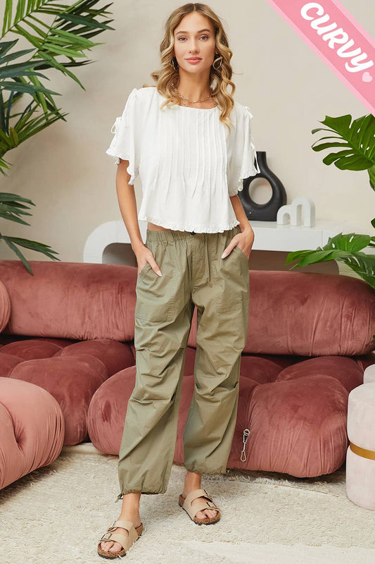 PLUS SIZE EVERY DAY CASUAL UTILITY PANTS