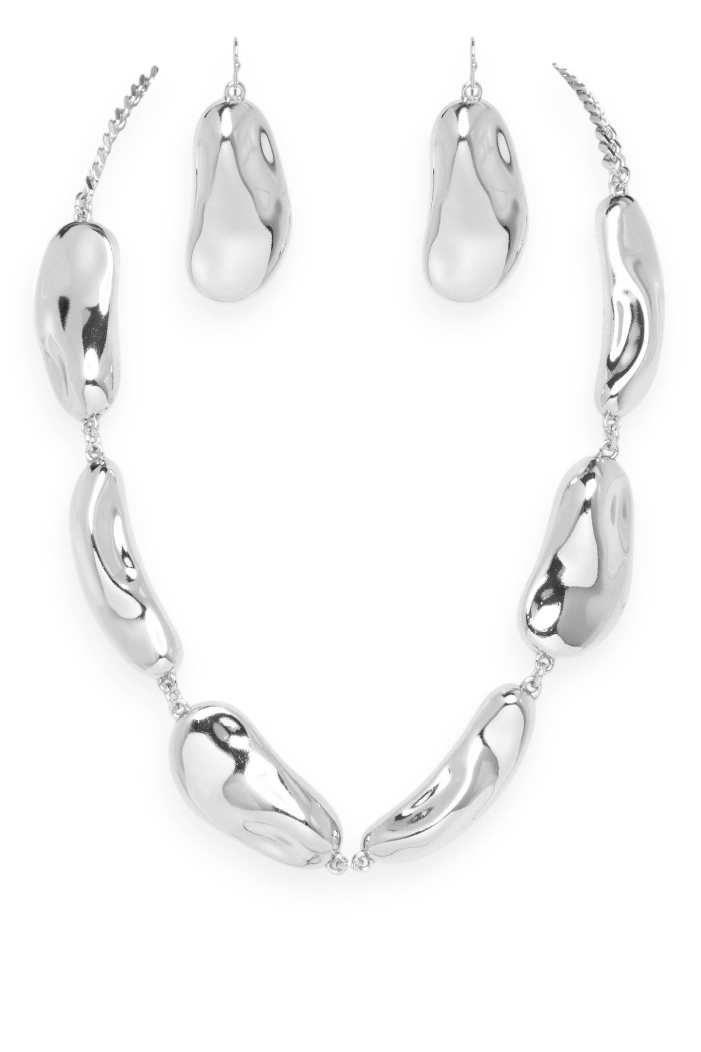Organic Chain Link Collar Necklace Set