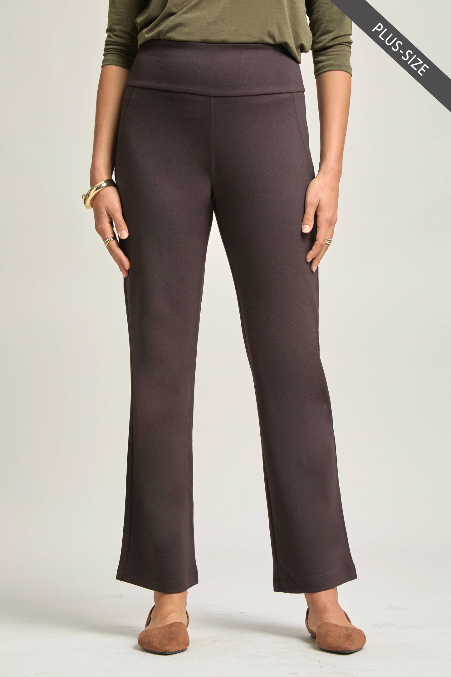 PLUS SIZE Magic High Slim Straight Pants MDS-STRAIGHTP