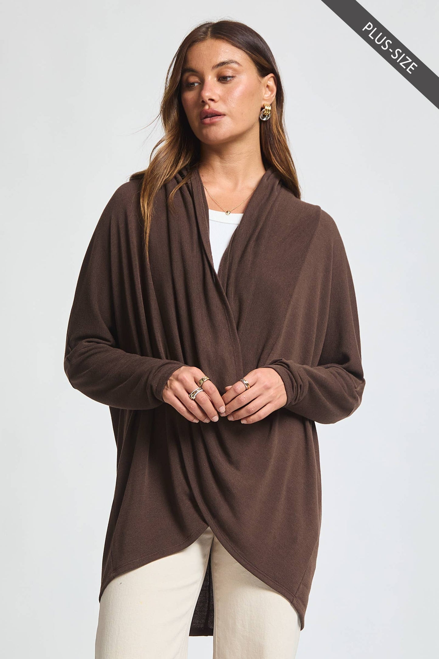 PLUS SIZE Soft Drape Hacci Wrap