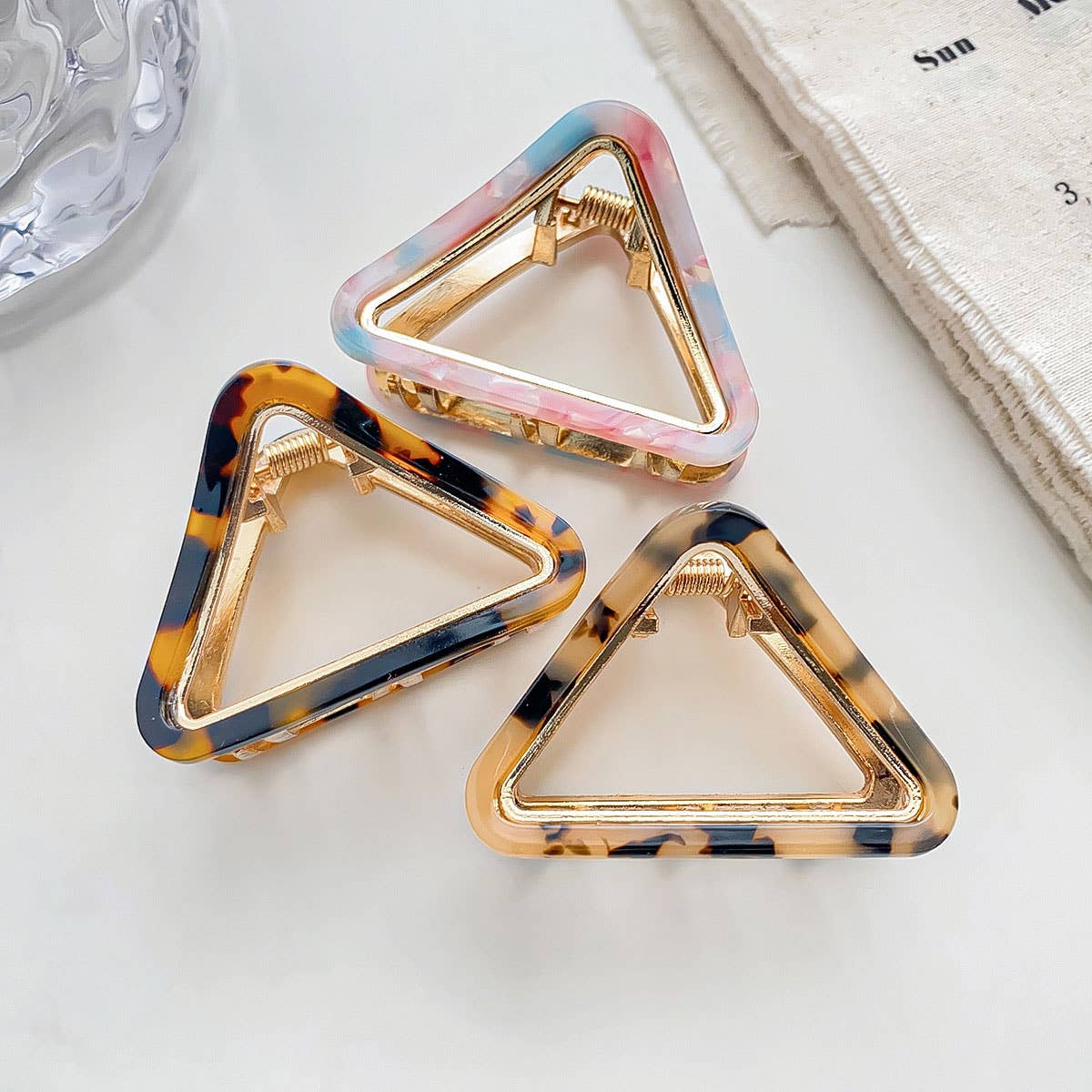 ACETATE TORTOISE SHELL HAIR CLAW CLIP PYRAMID MINI_CWAHA0400