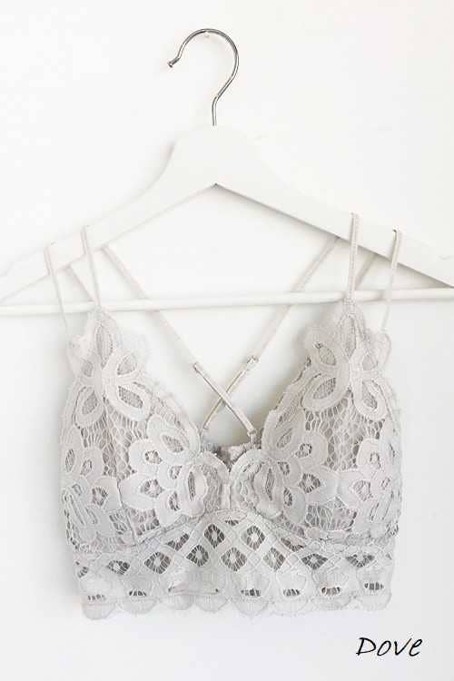 Plus Size Scalloped Lace Cami Bralette