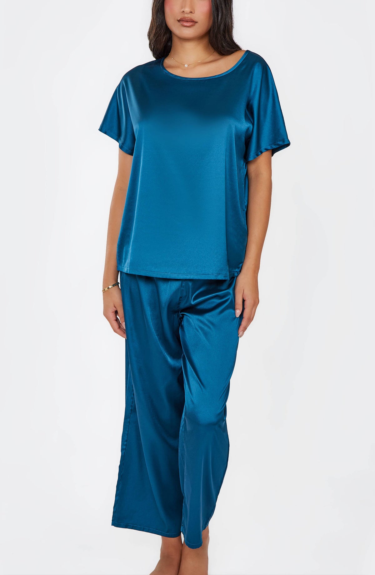 Julie Satin Pullover Top and Pants Loungewear Set