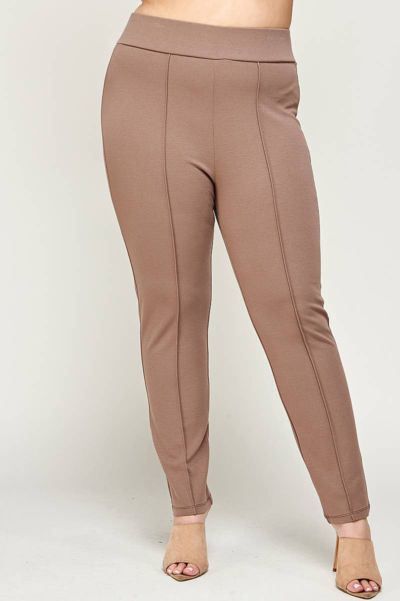 Plus Size High Waisted Pin-Tuck Skinny Pants - WG16213-2P