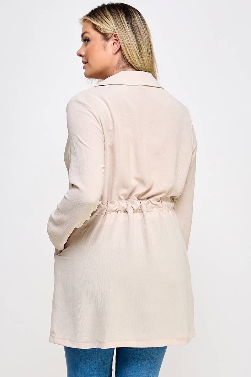 Plus Size Trench Jacket W/Tie SS2437P-J