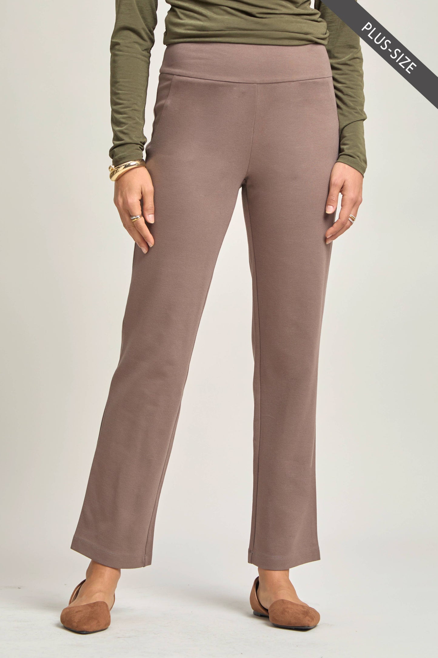 PLUS SIZE Magic High Slim Straight Pants MDS-STRAIGHTP