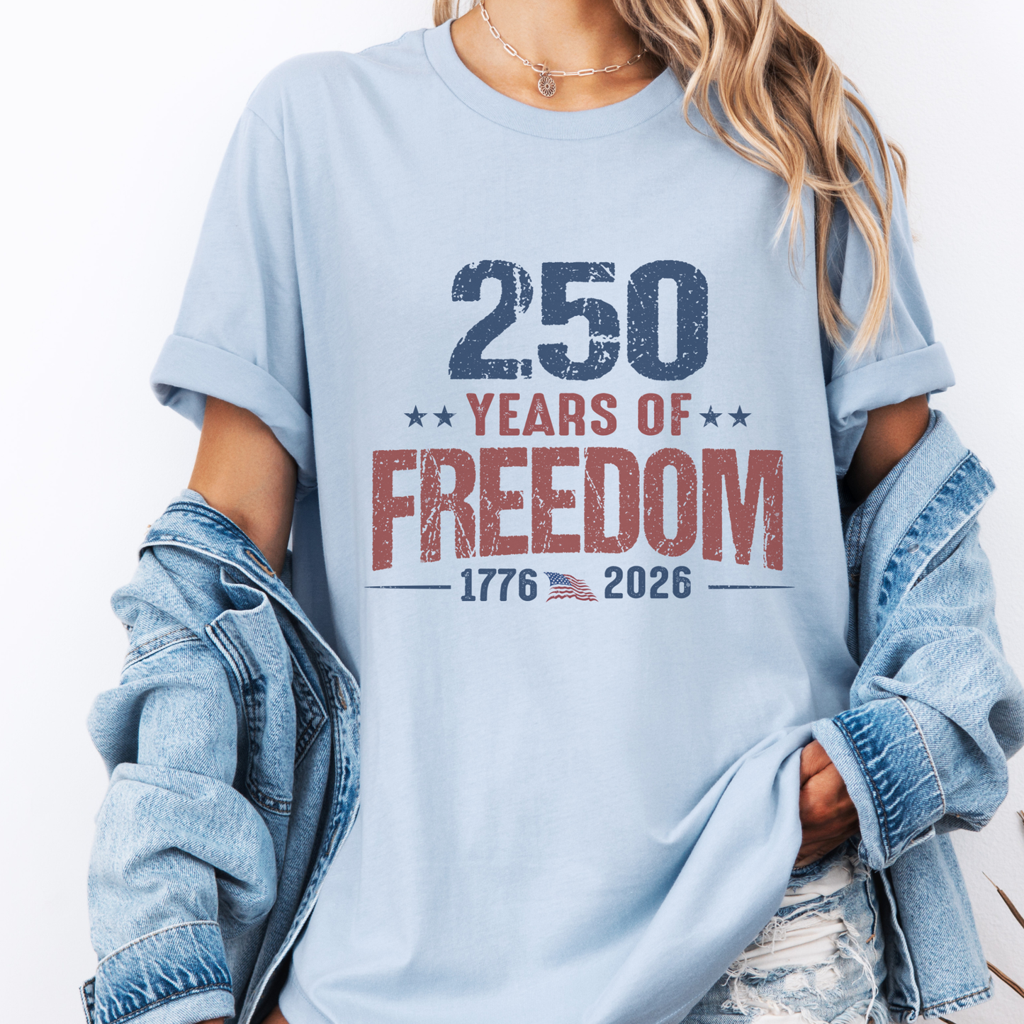 250 Years of Freedom USA Patriotic Graphic T-Shirt