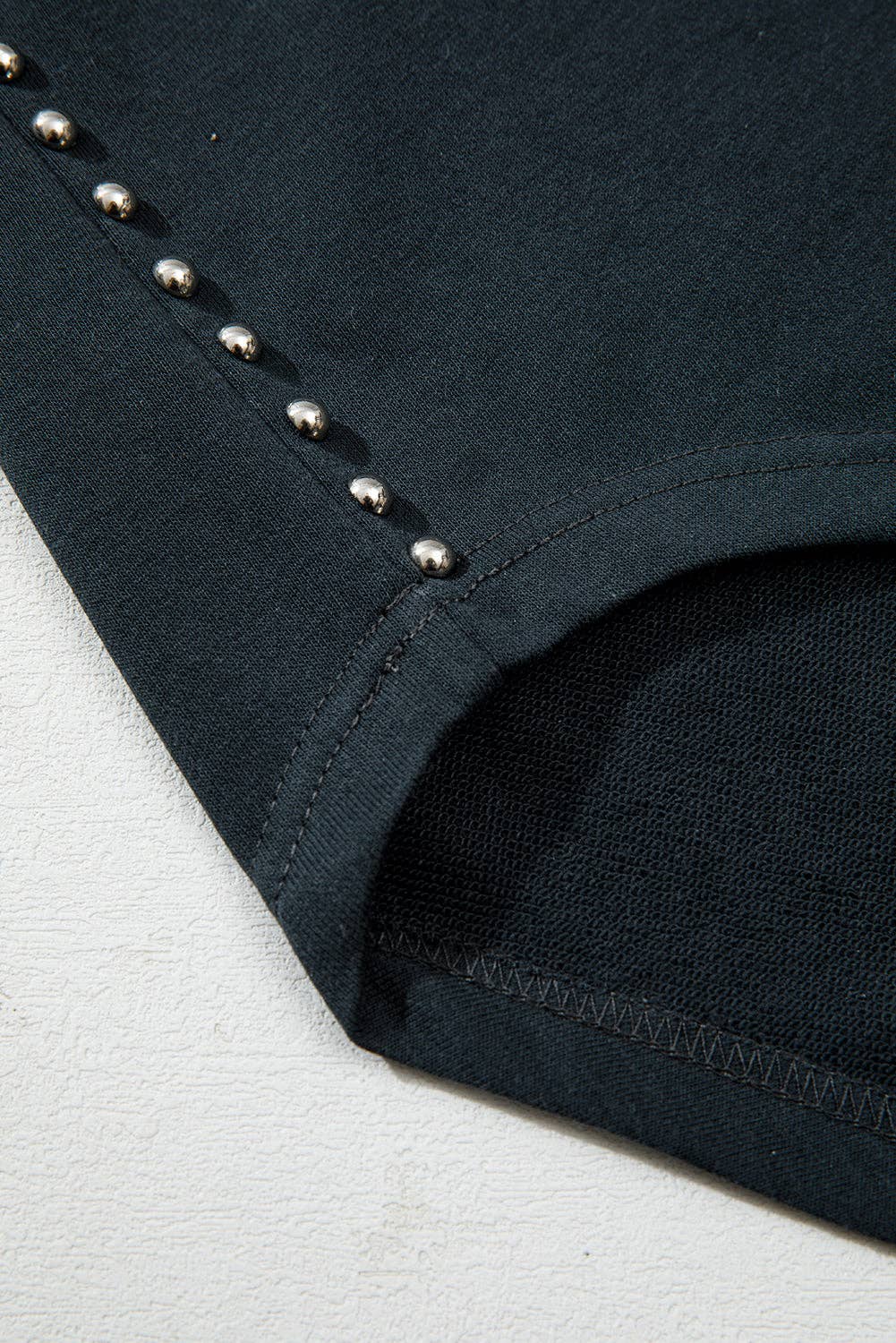 Plus Size Mineral Wash Studded Ribbed Edge Top
