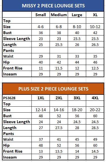 Plus Size 2 Piece Lounge Set