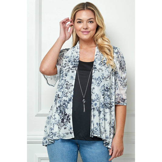 PLUS SIZE ONE PIECE  BLOUSE WITH BUILT IN TANK TOP