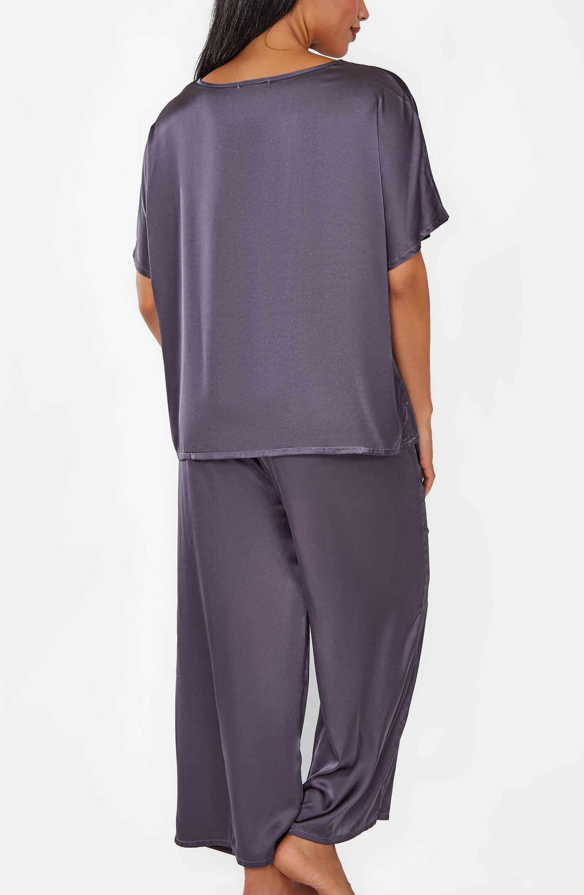 Julie Plus Size Satin Pullover Top and Pants Loungewear Set