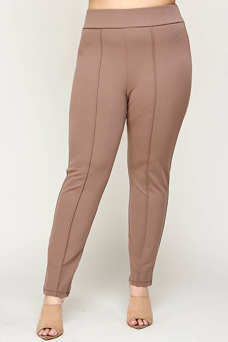 Plus Size High Waisted Pin-Tuck Skinny Pants - WG16213-2P