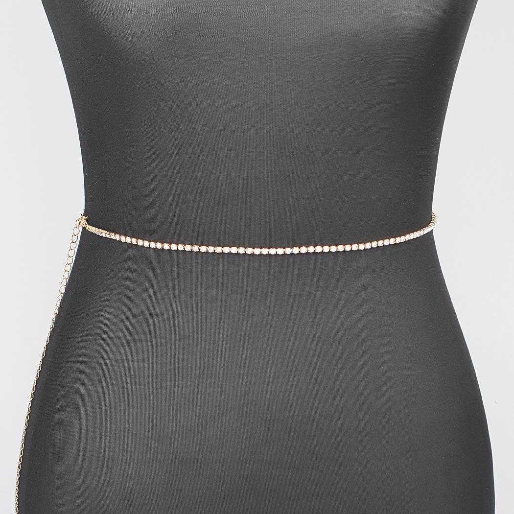 Rhinestone Plus Size Chain Belt