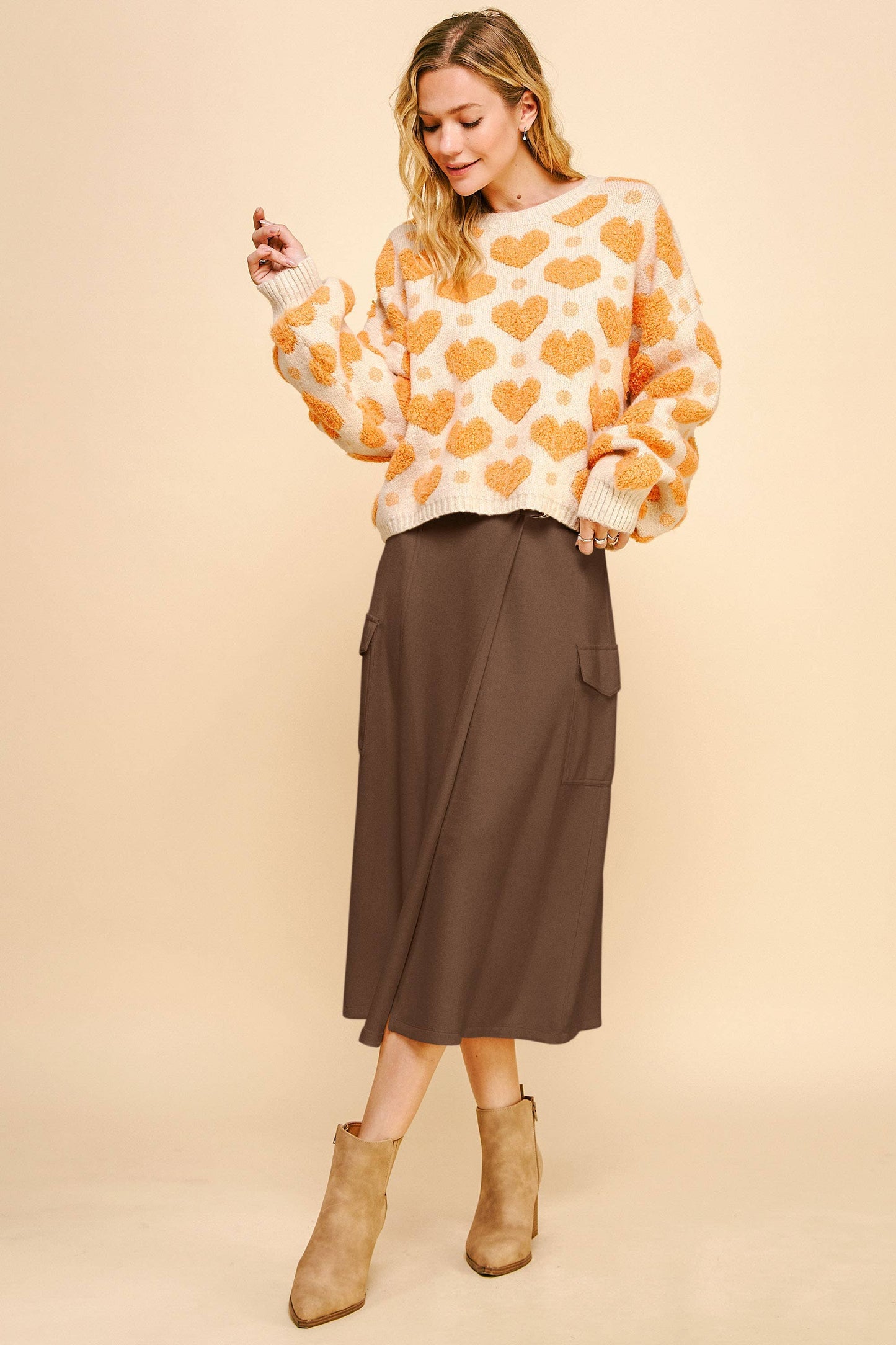PLUS SOLID WRAP BELTED POCKET CARGO A LINE SKIRT