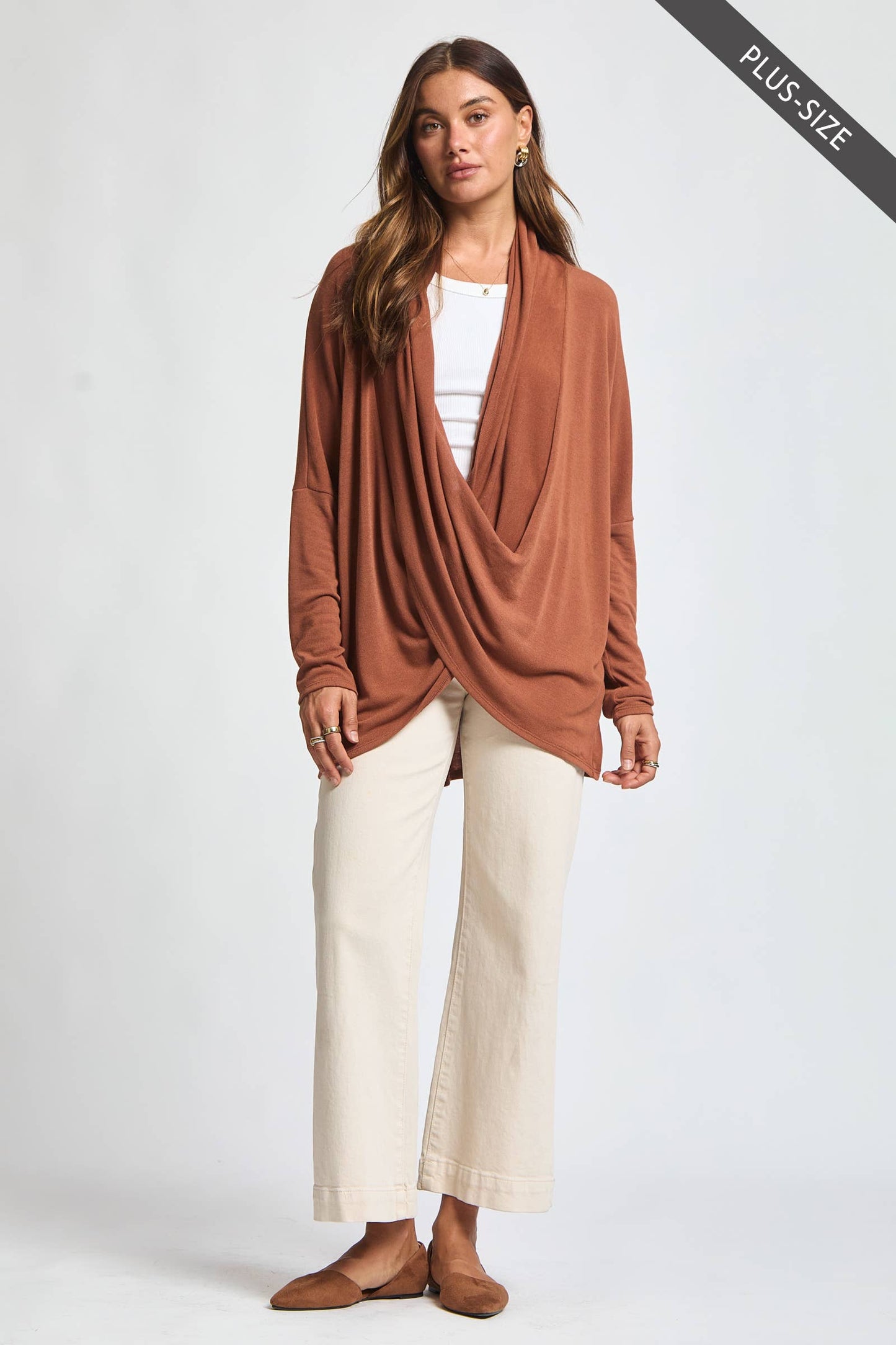 PLUS SIZE Soft Drape Hacci Wrap