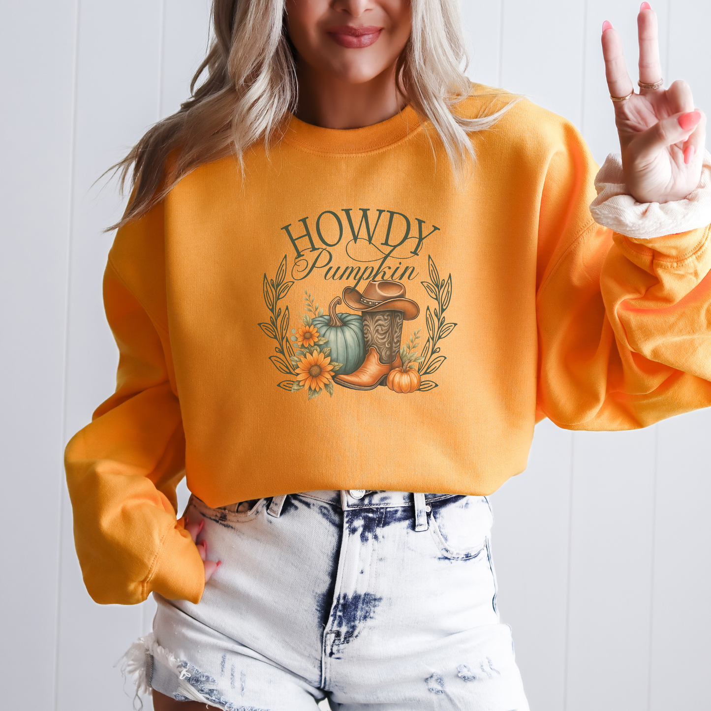 Howdy Pumpkin Fall Women's Crewneck Sweatshirt