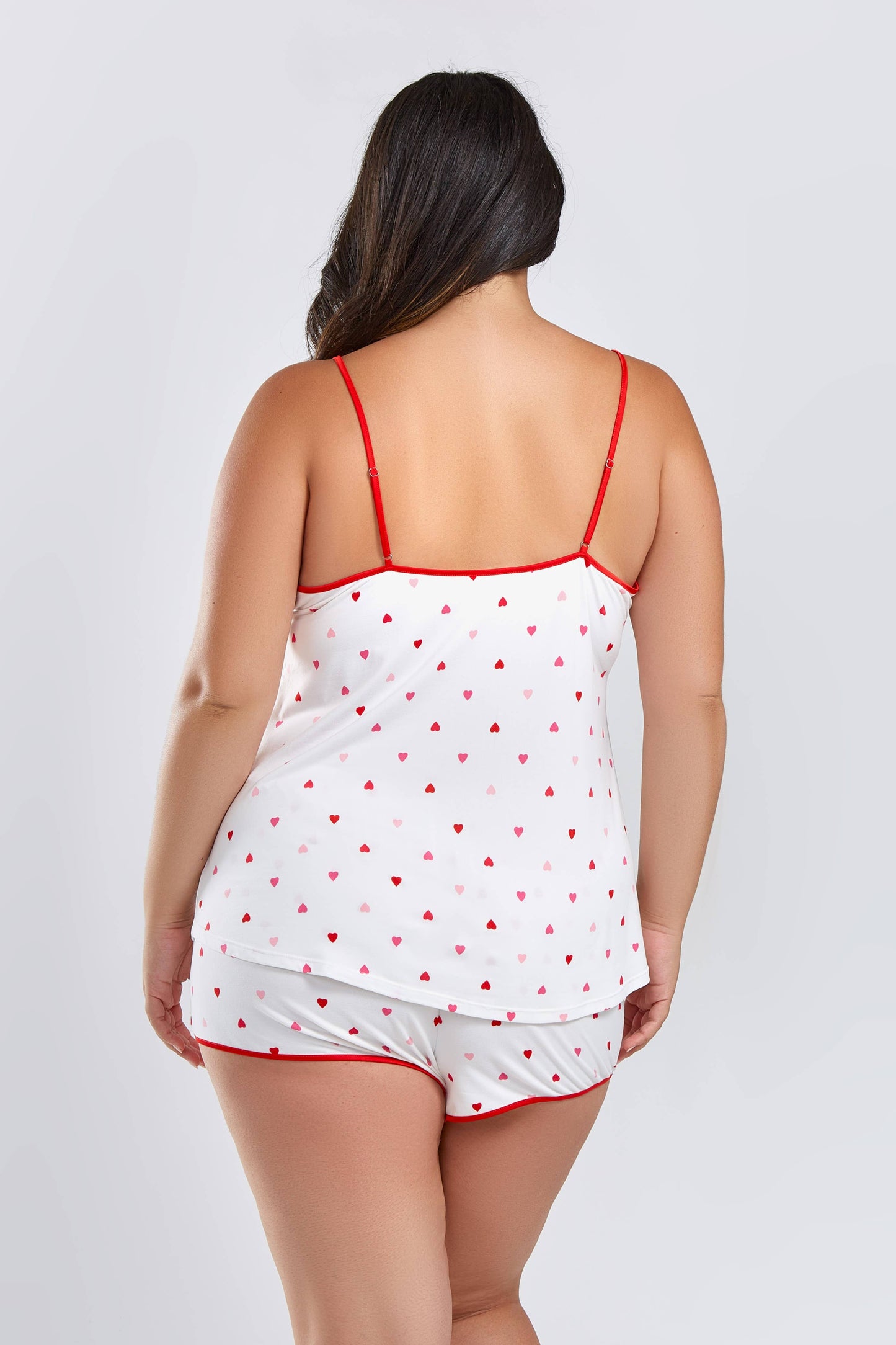 Anjela All Over Hearts Plus Size Short Set