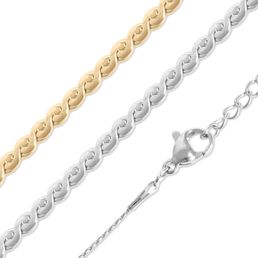 18K Gold PVD Stainless Steel Serpentine Chain Necklace