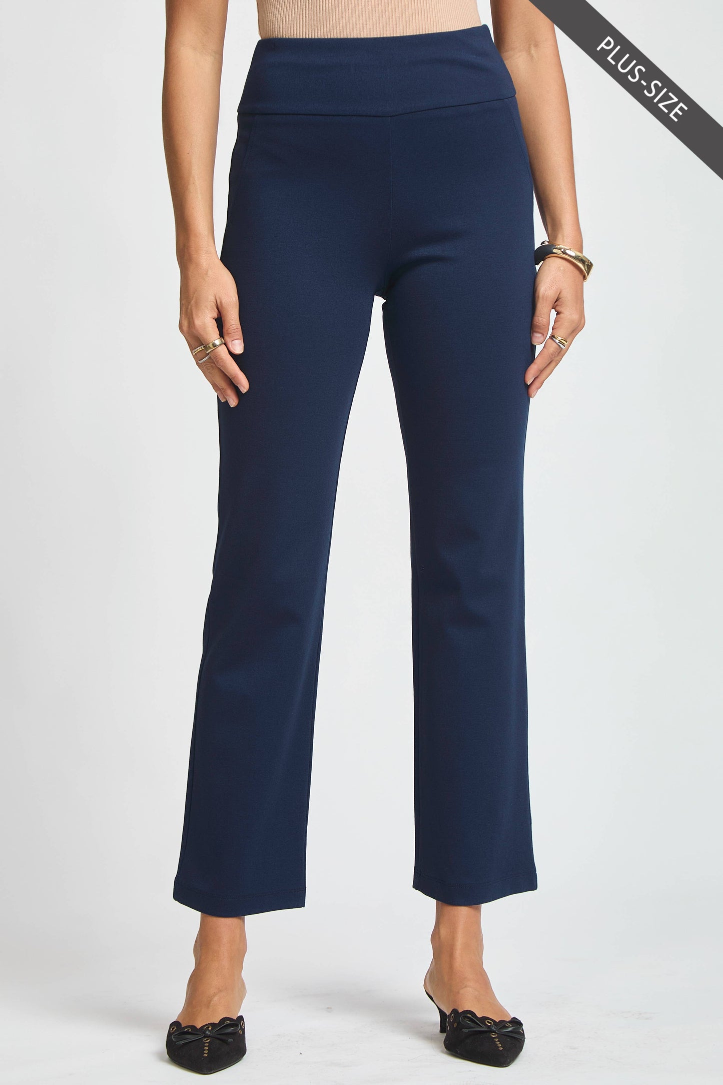 PLUS SIZE Magic High Slim Straight Pants MDS-STRAIGHTP