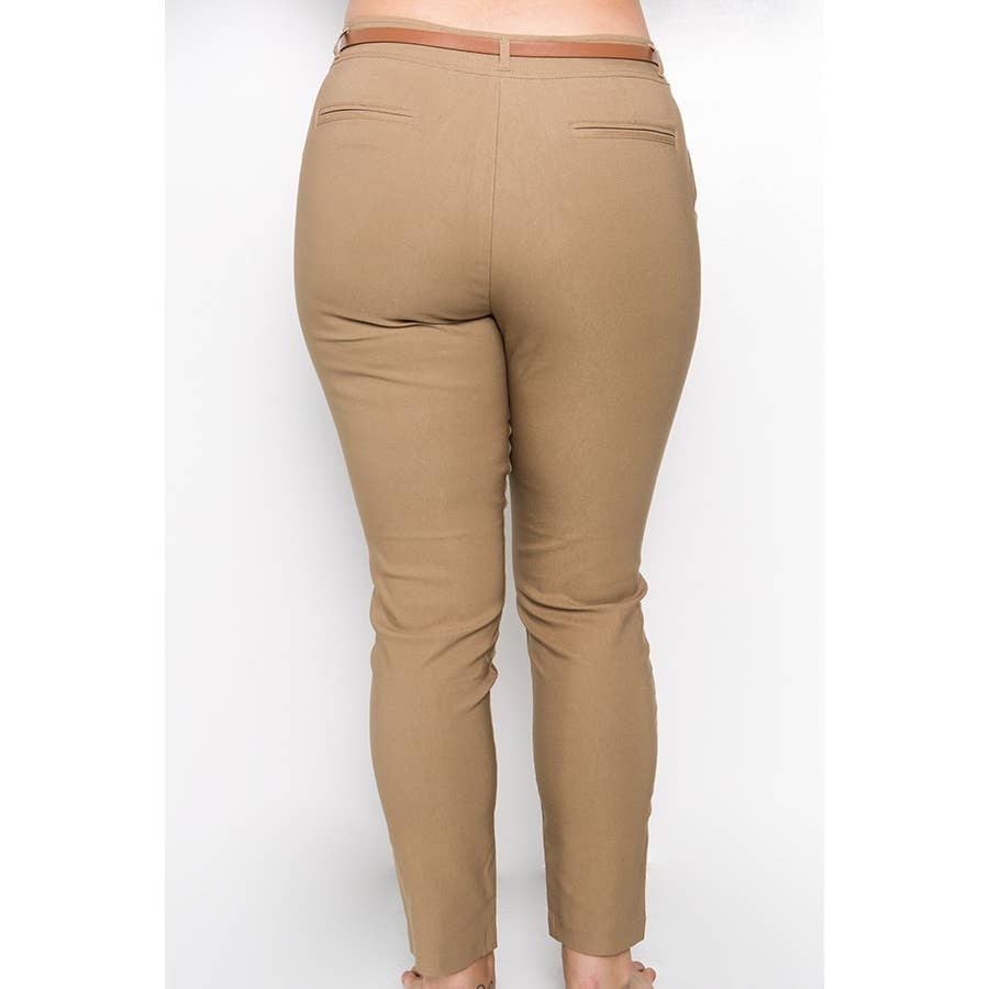 PLUS SIZE BELTED MILLENIUM TROUSERS