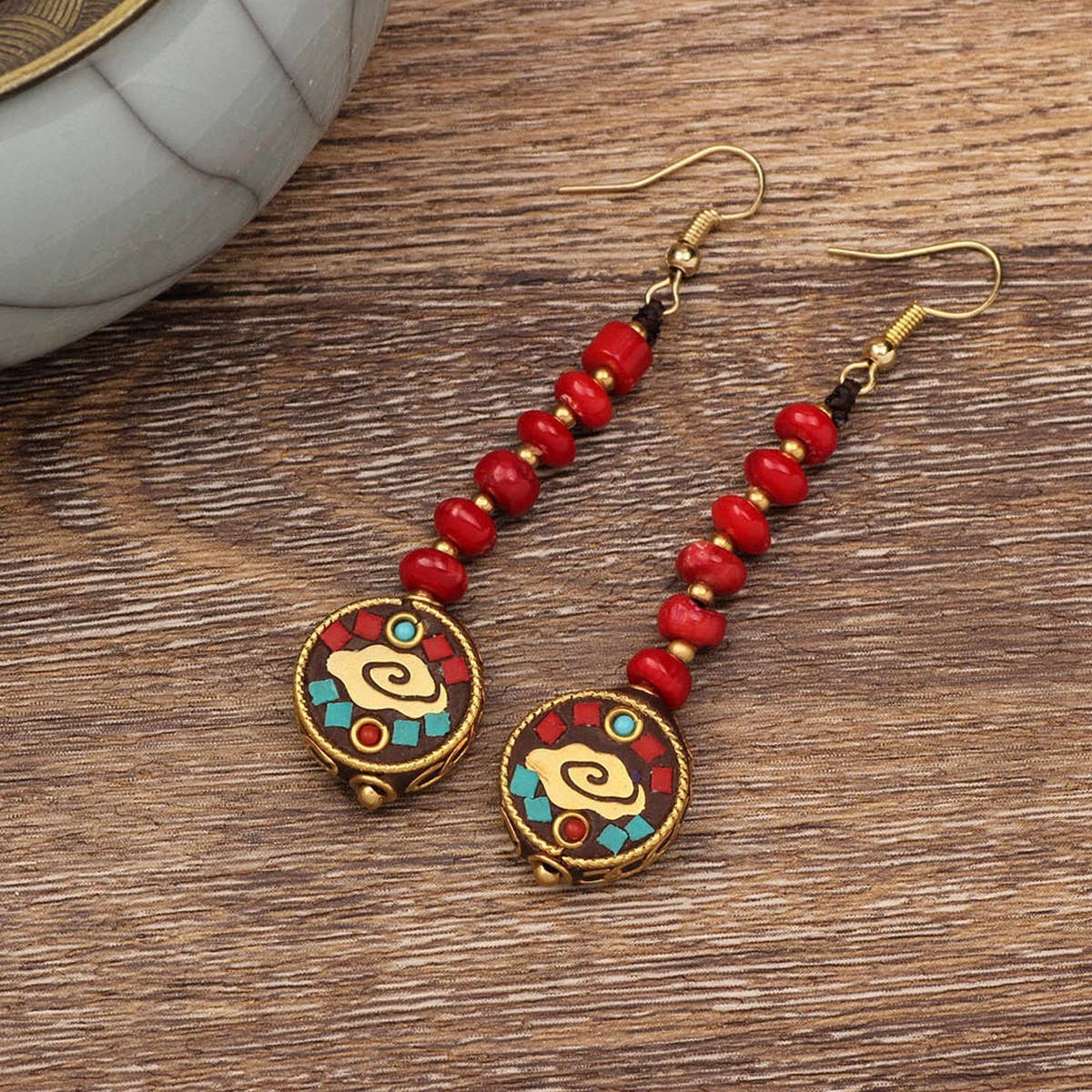 HIGH-GRADE NATURAL STONE WOVEN COLORFUL EARRINGS_CWAJE3983