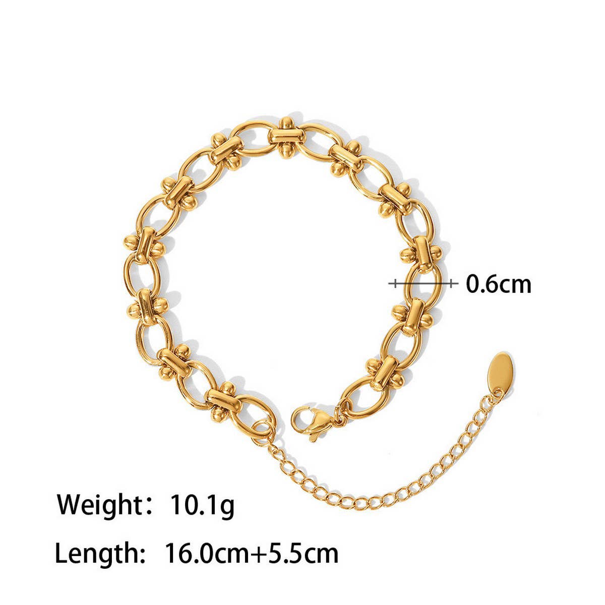 Chic Gold Pearl Bracelet with StainlessSteel Chain_CWAJE4673