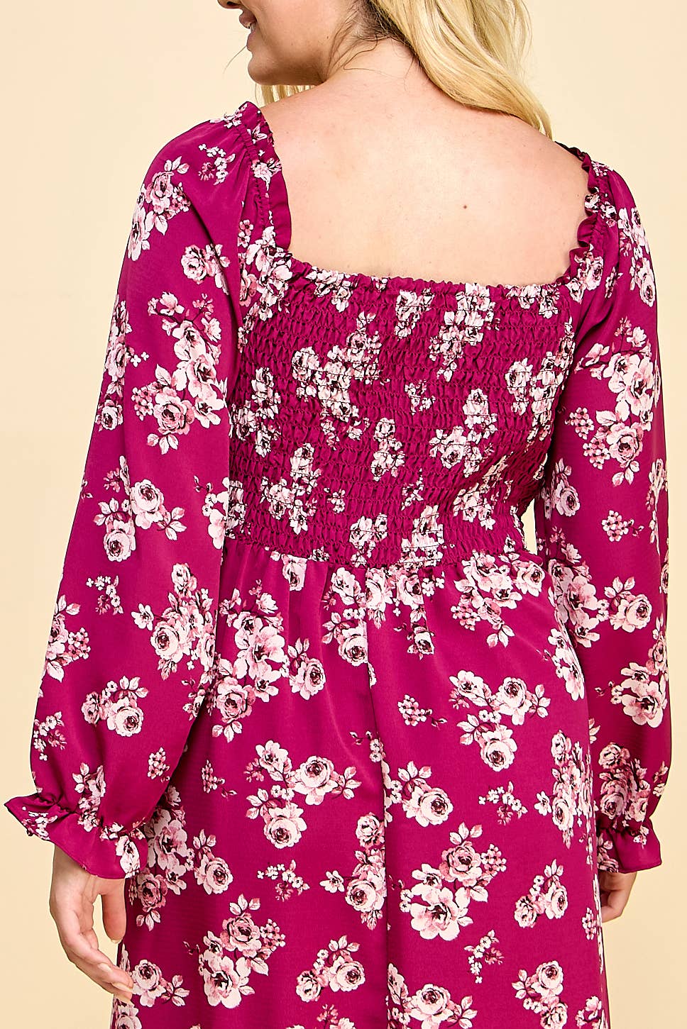 PLUS SIZE LONG SLEEVE MIDI CORSET DRESS A4594U54A33X