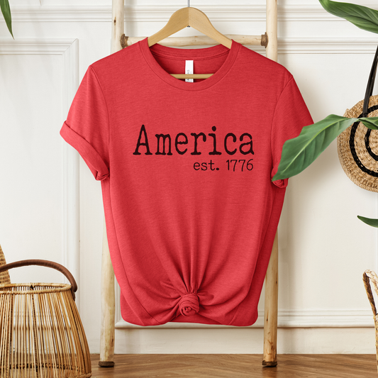 Typography America 1776 Graphic Tee | July 4th