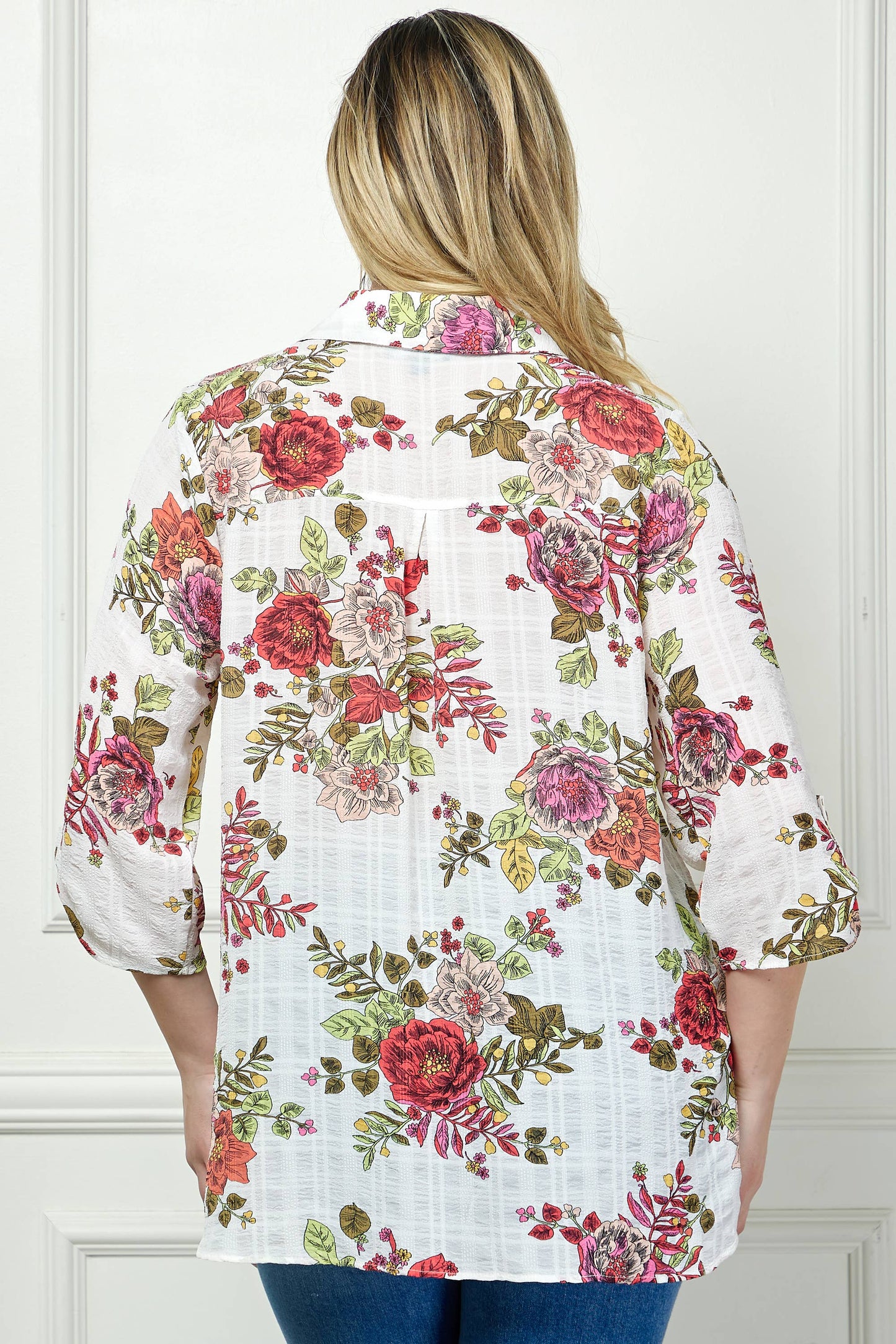 PLUS SIZE BUTTON DOWN BLOUSE